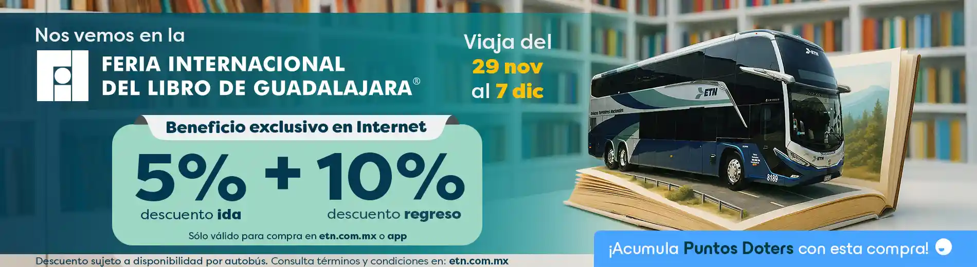 Boletos de autobús a Guadalajara ETN turistar lujo